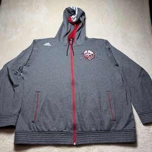 Adidas Nebraska Cornhuskers Blackshirts Full Zip Hoodie Gray Mens XL 311FA 14